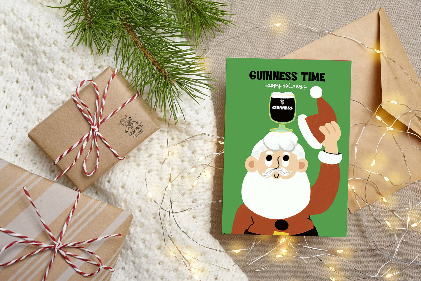 Guiness Christmas Card/Pack of 2