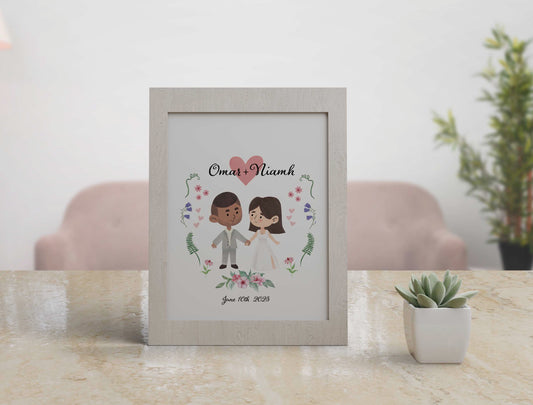 Framed Custom Wedding illustration